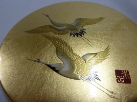 金箔工芸　はばたき　手鏡