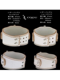 COGUペアウォッチ ハンドメイドレザーバングル 白金白茶